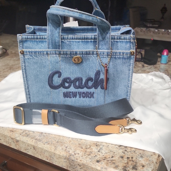 Coach Light Blue Denim Tote - Picture 7 of 13